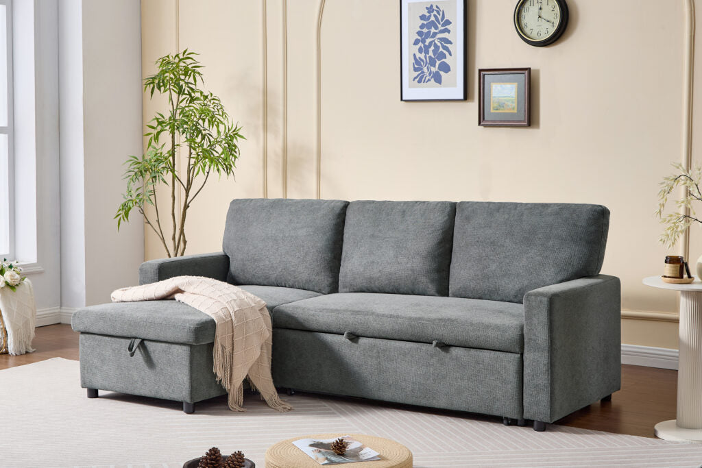 Brompton Grey Corner Sofa Bed