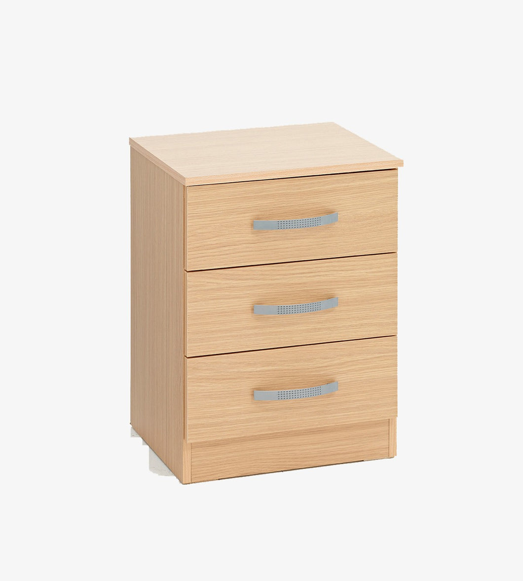 Economy 3 Drawers Bedside Table