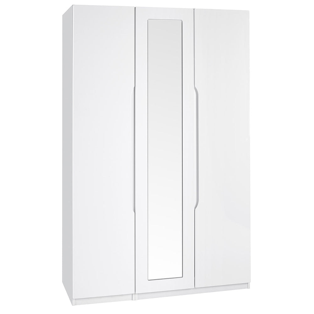 Richmond White Gloss 3 Door with Mirror Wardrobe